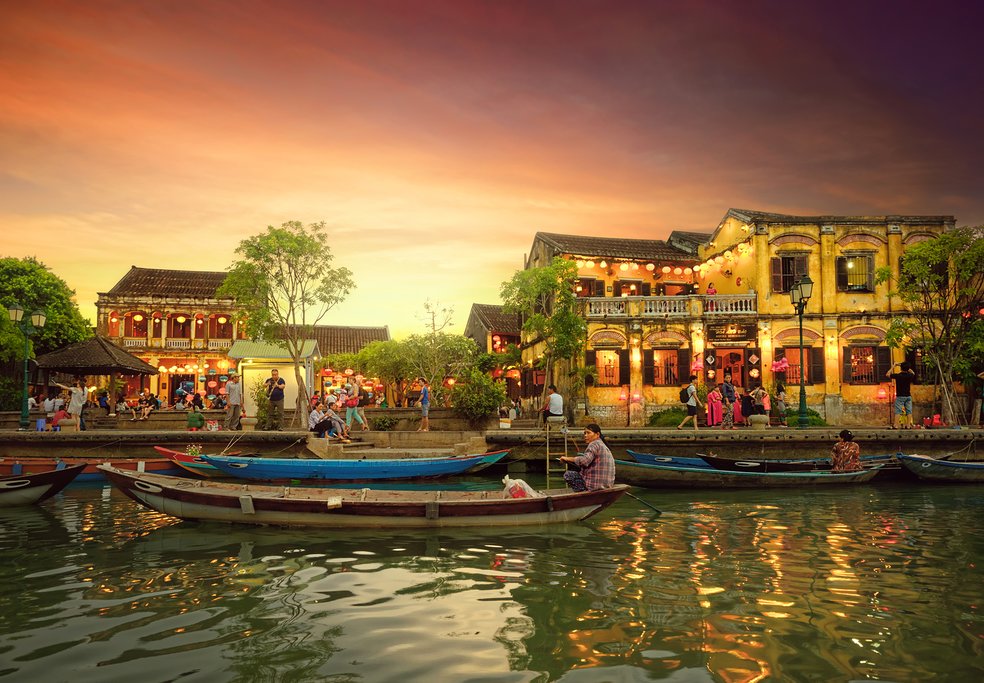 Ancient Town Hoi An, Vietnam at sunset