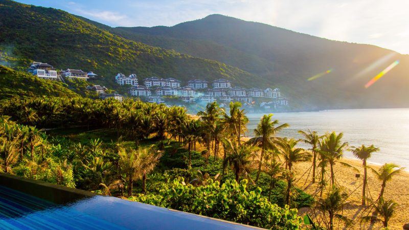 2. InterContinental Danang spills from mountain to sea